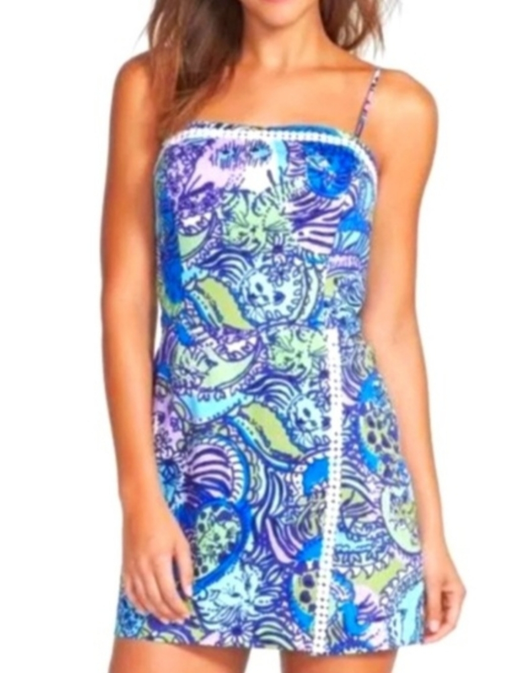 Lilly Pulitzer RARE Jesse Romper Dress Cattitude Cat Print Vacay Size 6 - Picture 10 of 14